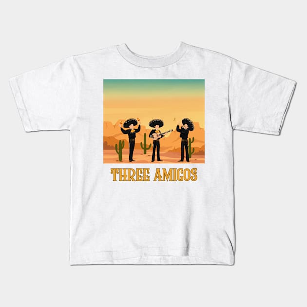 Three amigos Kids T-Shirt by smkworld